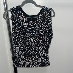 White House Black Market Leopard Patterned Tank Top